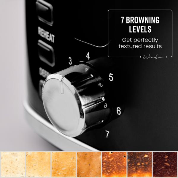 Swan Windsor 2 Slice Toaster Textured Black