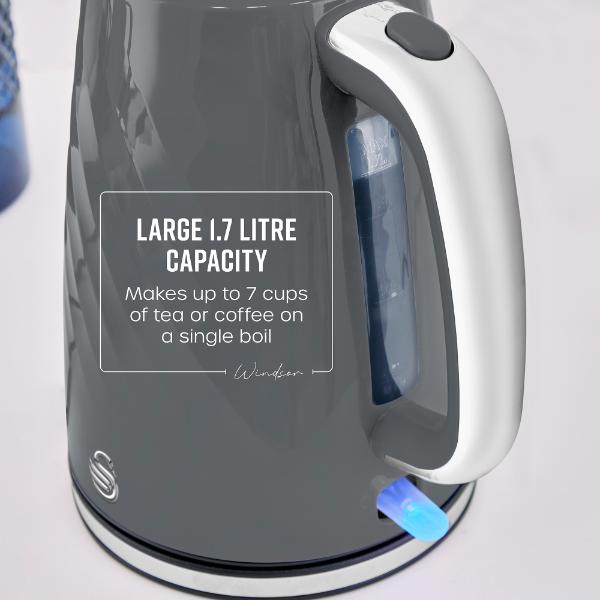 Swan Windsor 1.7L Textured Kettle Grey