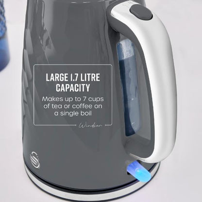 Swan Windsor 1.7L Textured Kettle Grey