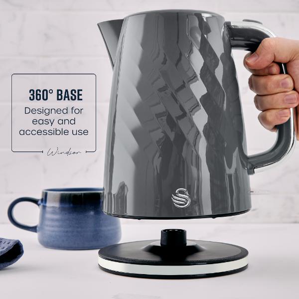 Swan Windsor 1.7L Textured Kettle Grey