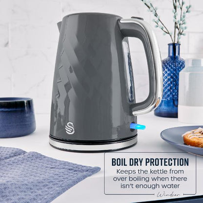 Swan Windsor 1.7L Textured Kettle Grey
