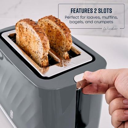 Swan Windsor 2 Slice Toaster Textured Grey