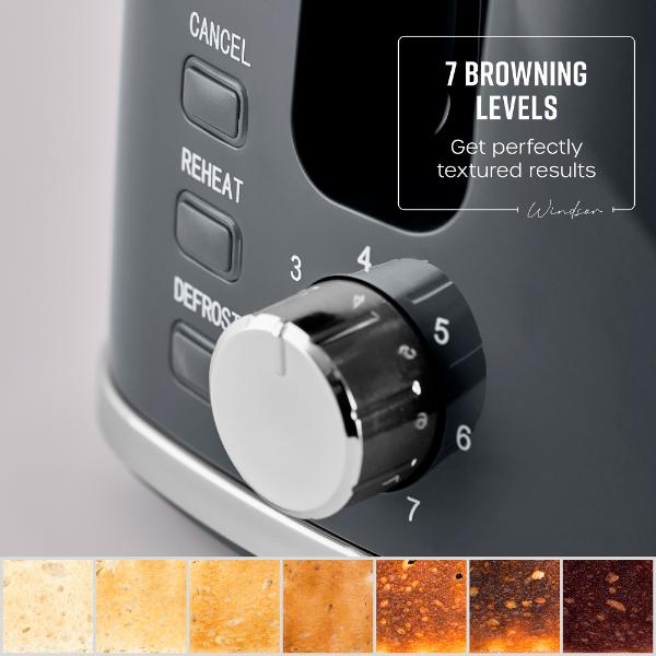 Swan Windsor 2 Slice Toaster Textured Grey