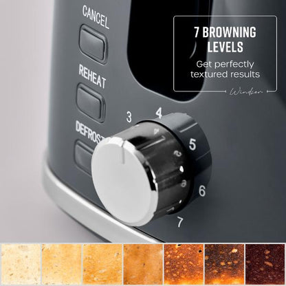 Swan Windsor 2 Slice Toaster Textured Grey