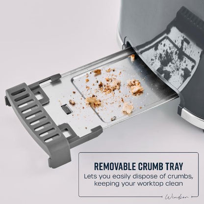 Swan Windsor 2 Slice Toaster Textured Grey