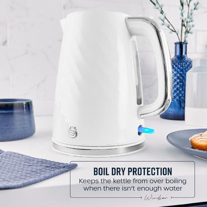 Swan Windsor 1.7L Textured Kettle White