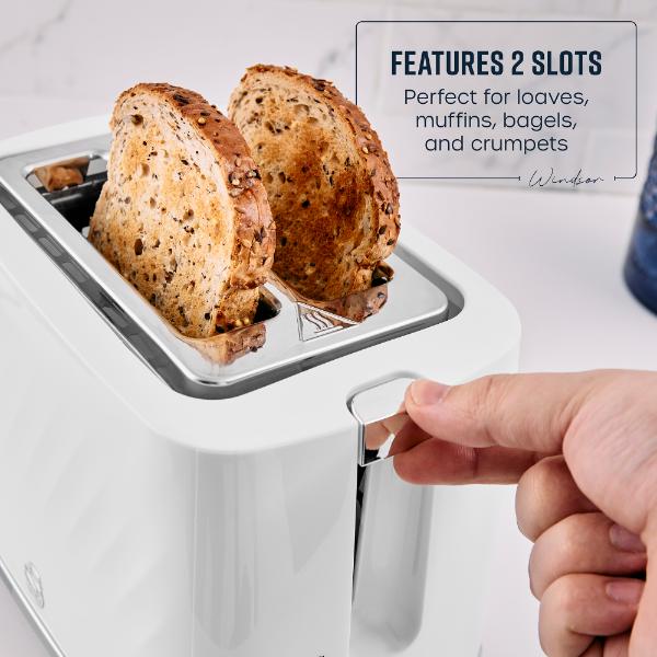 Swan Windsor 2 Slice Toaster Textured White