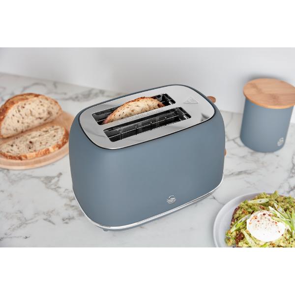 Swan Fjord 800W 2 Slice Toaster Grey