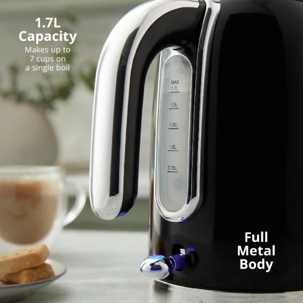 Swan Solace 1.7L Stainless Steel Jug Kettle Black