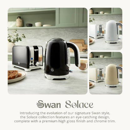Swan Solace 1.7L Stainless Steel Jug Kettle Black