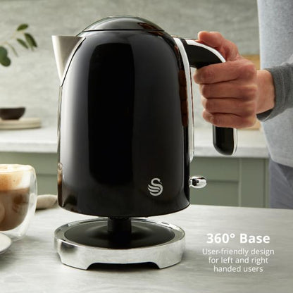 Swan Solace 1.7L Stainless Steel Jug Kettle Black