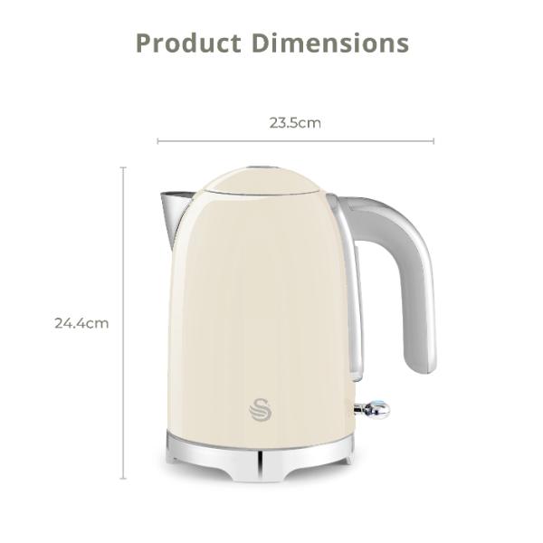 Swan Solace 1.7L Stainless Steel Jug Kettle Cream