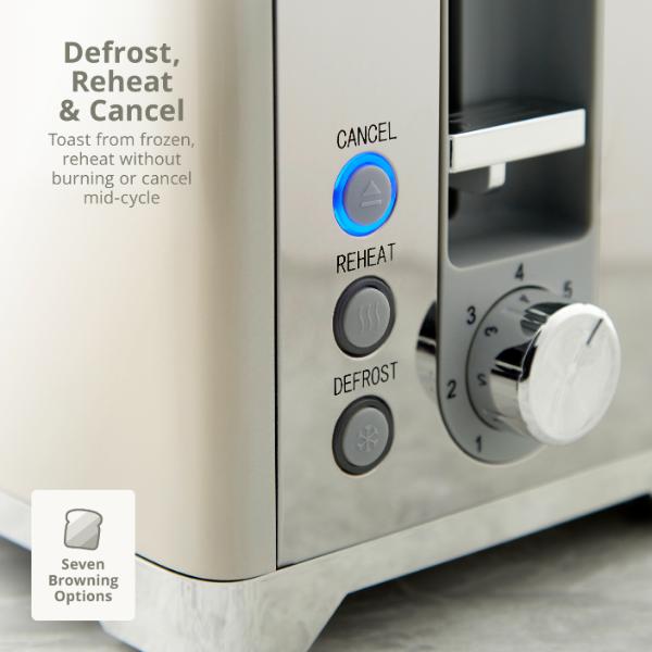 Swan Solace 2 Slice Stainless Steel Toaster Cream