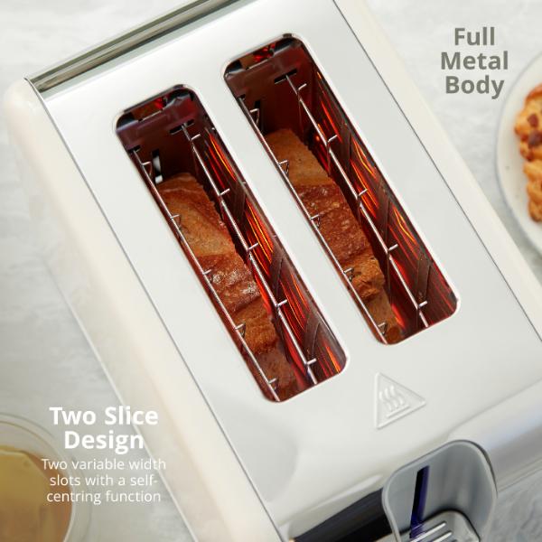 Swan Solace 2 Slice Stainless Steel Toaster Cream