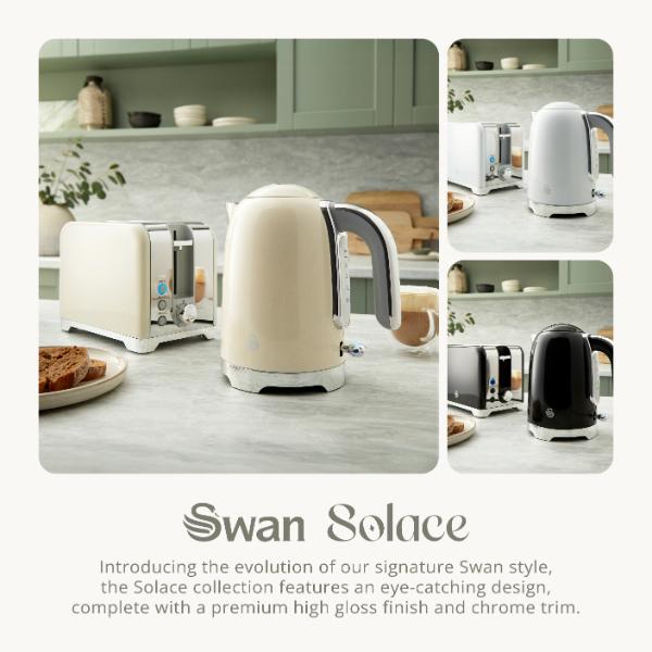 Swan Solace 2 Slice Stainless Steel Toaster Cream