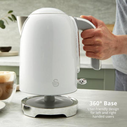 Swan Solace 1.7L Stainless Steel Jug Kettle White
