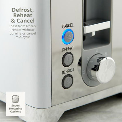 Swan Solace 2 Slice Stainless Steel Toaster White