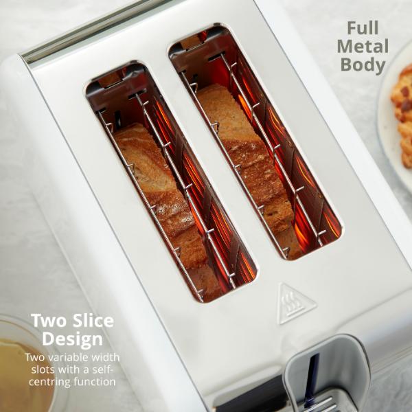 Swan Solace 2 Slice Stainless Steel Toaster White