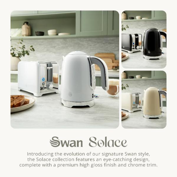 Swan Solace 2 Slice Stainless Steel Toaster White