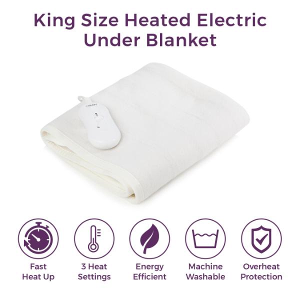 Carmen Super King Heated Under Blanket White