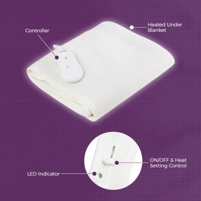 Carmen Super King Heated Under Blanket White