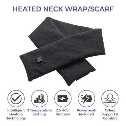 Carmen Heated Neck Wrap/Scarf Grey