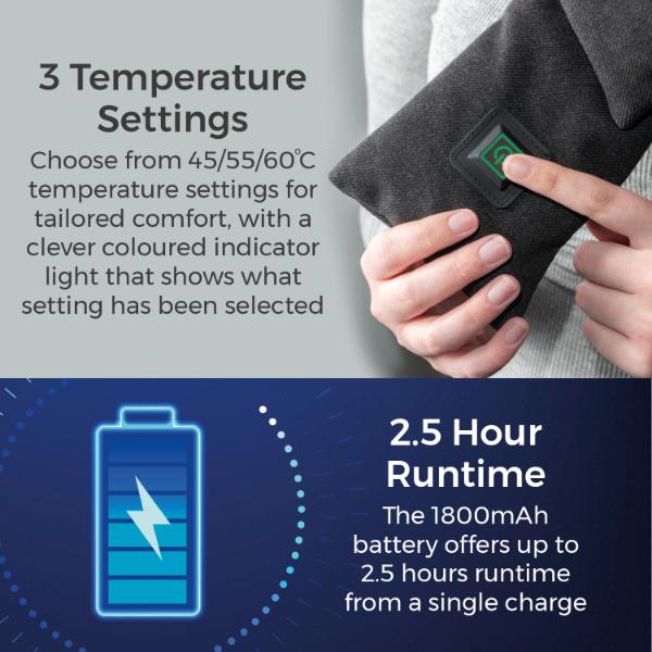 Carmen Heated Neck Wrap/Scarf Grey