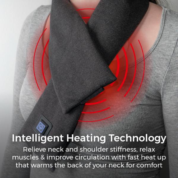 Carmen Heated Neck Wrap/Scarf Grey