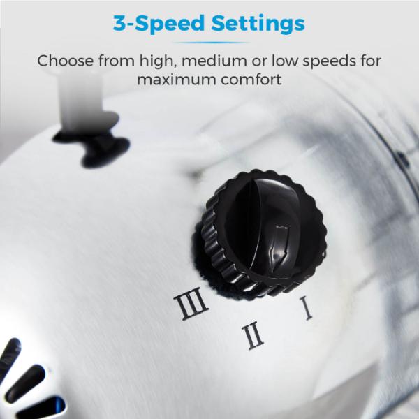 Tower 12" Metal Desk Fan Stainless Steel