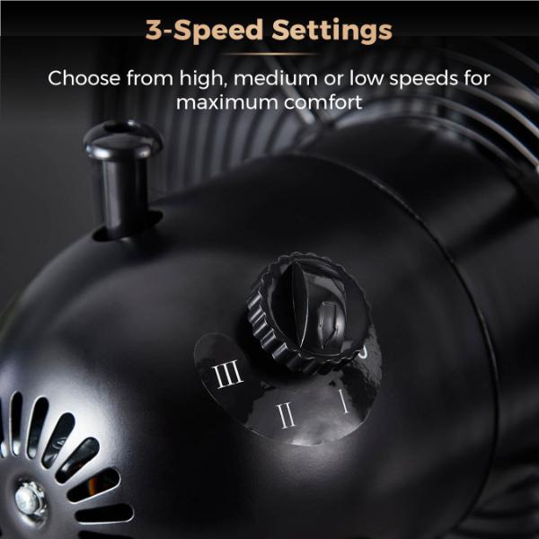 Tower Cavaletto 12" Metal Desk Fan Black