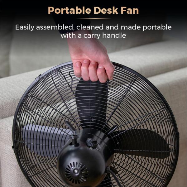 Tower Cavaletto 12" Metal Desk Fan Grey