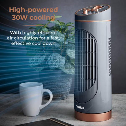 Tower Cavaletto 14" Mini Tower Fan Grey