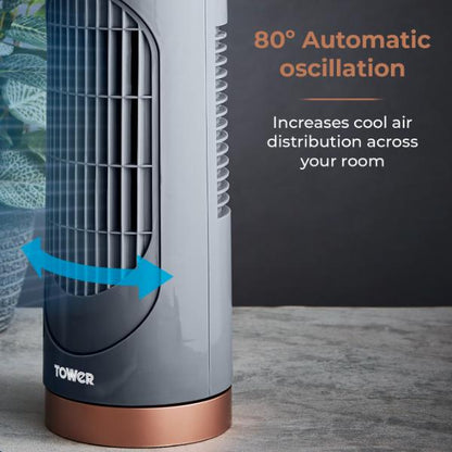 Tower Cavaletto 14" Mini Tower Fan Grey