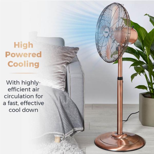 Tower 16" Metal Pedestal Fan Copper