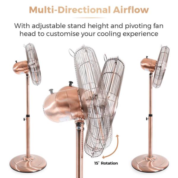 Tower 16" Metal Pedestal Fan Copper