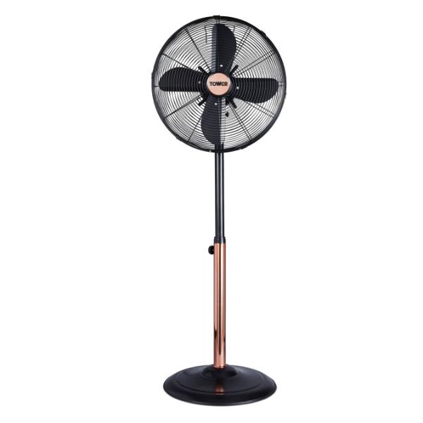 Tower Cavaletto 16" Metal Pedestal Fan Black