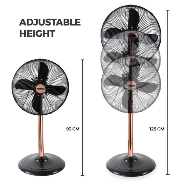 Tower Cavaletto 16" Metal Pedestal Fan Black