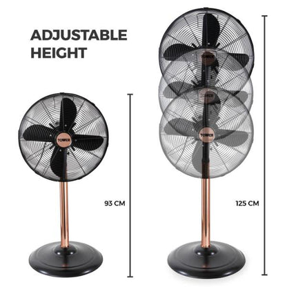 Tower Cavaletto 16" Metal Pedestal Fan Black