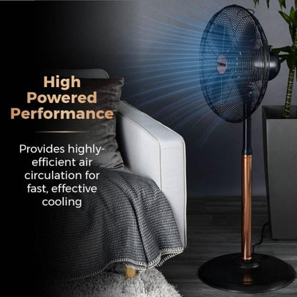 Tower Cavaletto 16" Metal Pedestal Fan Black