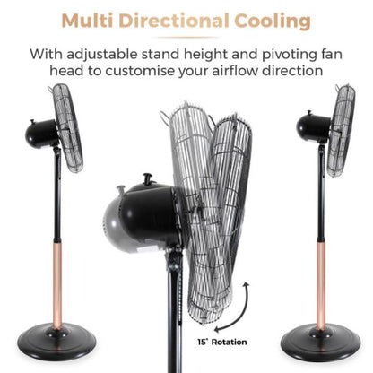 Tower Cavaletto 16" Metal Pedestal Fan Black