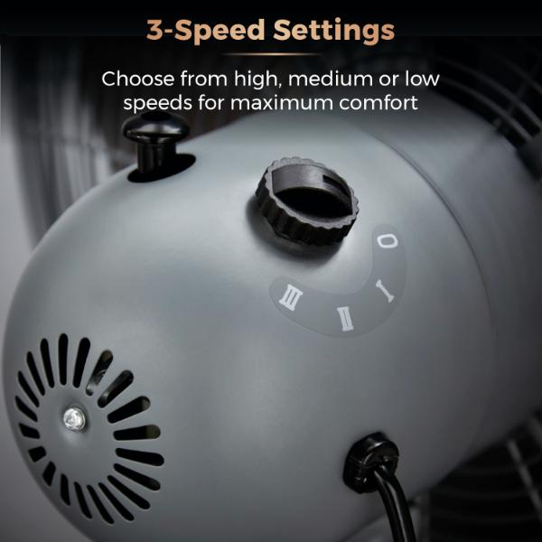 Tower Cavaletto 16" Metal Pedestal Fan Grey