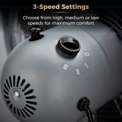 Tower Cavaletto 16" Metal Pedestal Fan Grey