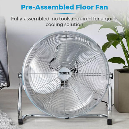 Tower 18" Velocity Floor Fan Stainless Steel