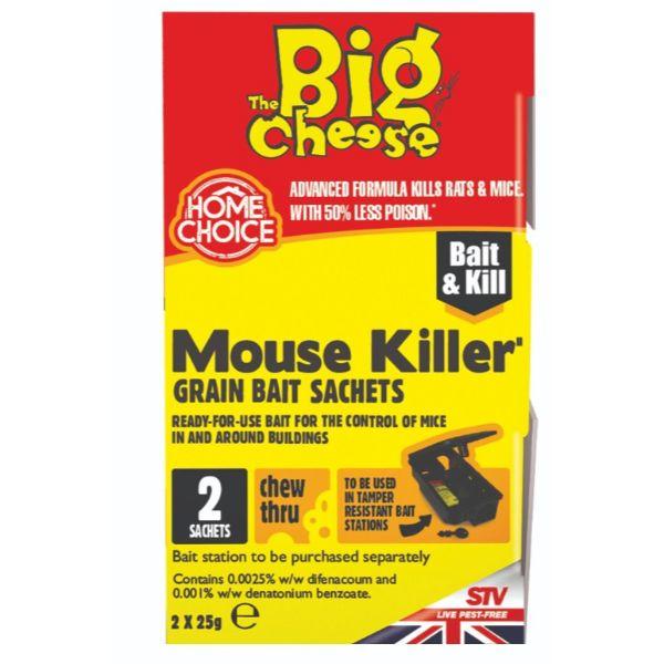 Big Cheese Mouse Killer Grain Bait Sachet 2 x 25g