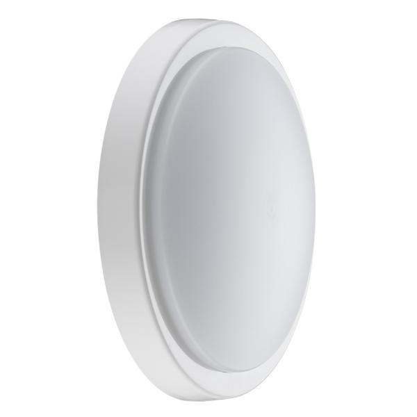 Luceco Decorative Indoor Bulkhead 280mm Diameter 1800 Lumens 17 Watt 4000k White &amp; Chrome Bezel