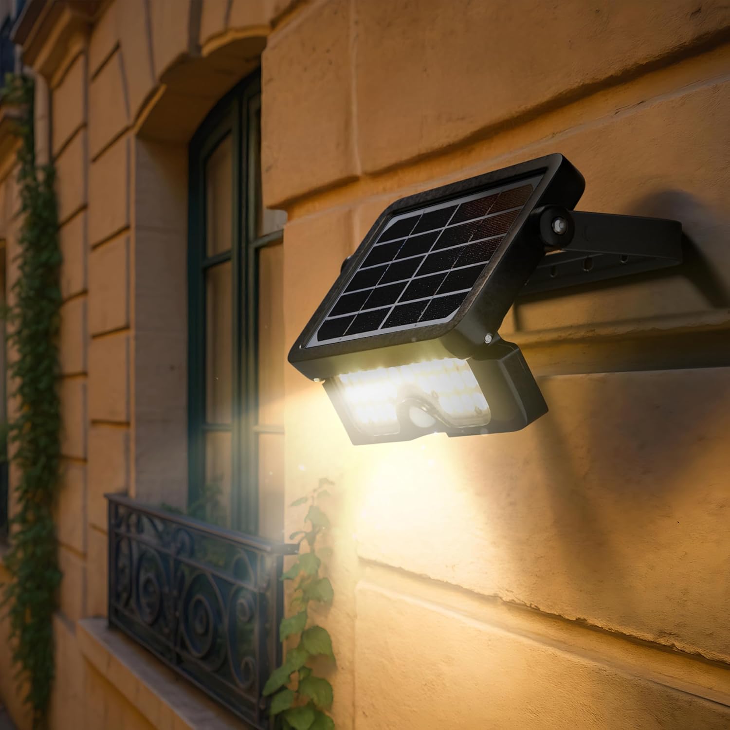 Luceco Solar Floodlight 11 Watt 1500 Lumens  With PIR And Detachable Solar Panel 4000k