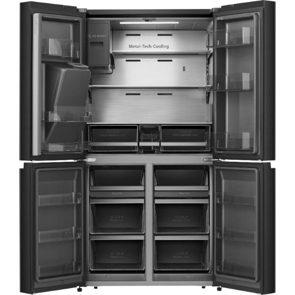 Hisense RQ760N4SBFE 92cm 584L PureFlat Cross-Door Smart Fridge Freezer E Rated| Black