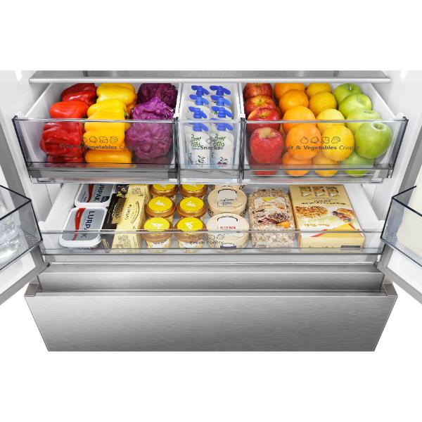 Hisense RF815N4SESE 92cm 634L PureFlat French Door Smart Fridge Freezer E Rated | Stainless Steel