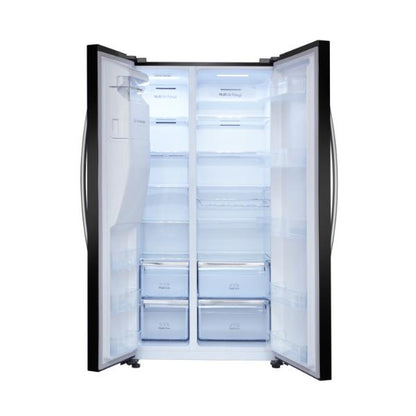 Hisense RS694N4IBE 91cm 562L American-Style Side-by-side Smart Fridge Freezer E Rated | Black