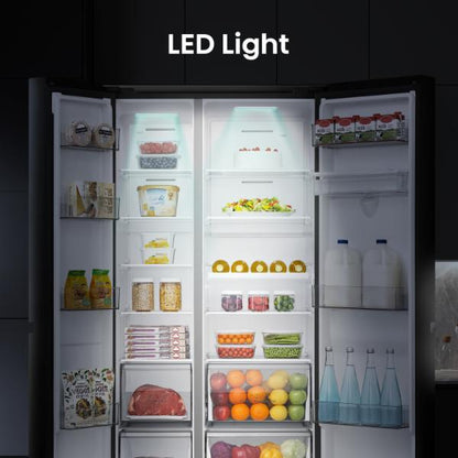 Hisense RS840N4WFE 91cm 649L PureFlat American-Style Side-by-side Smart Fridge Freezer E Rated| Black